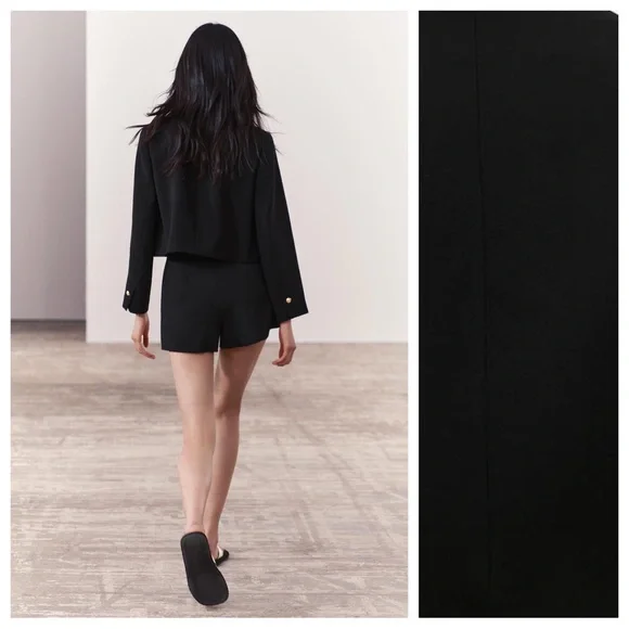 NWT. Zara ZW Collection Black Cropped Jacket. Size L. - Picture 3 of 9